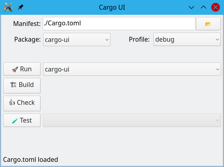 screenshot of cargo-ui